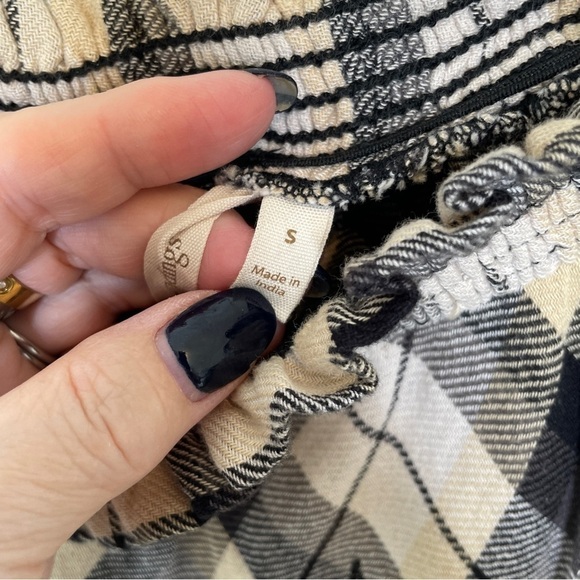 Soft Surroundings Tunic/Dress 100% Cotton Plaid Black/Grey Sequined 3/4 Sleeve S - Picture 14 of 16